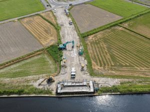 04-仮締切工(鋼矢板設置)